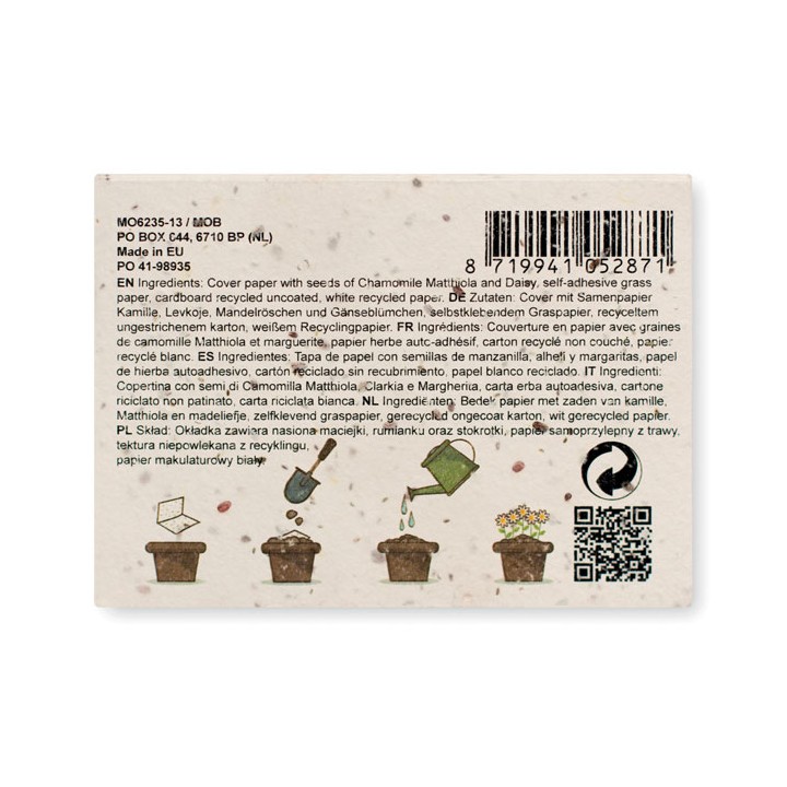 Bloc notes couverture à planter