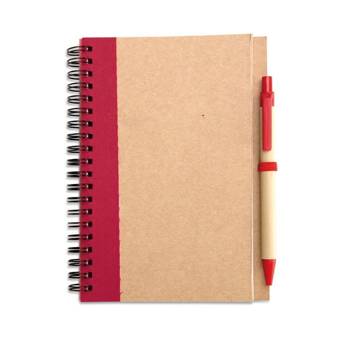 Bloc-notes recyclé et stylo