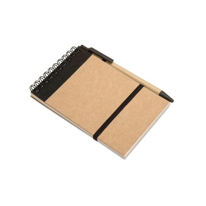 Bloc-notes recyclé et stylo