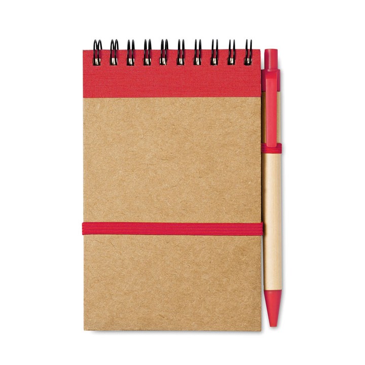 Bloc-notes recyclé et stylo