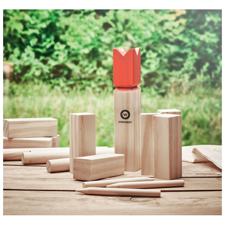 Jeu de lancer en bois de pin