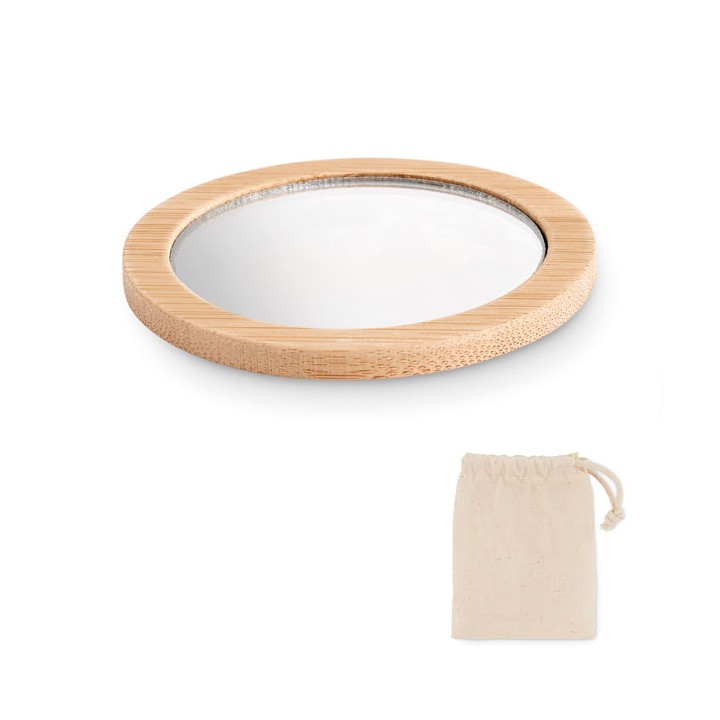 Miroir de poche en bambou