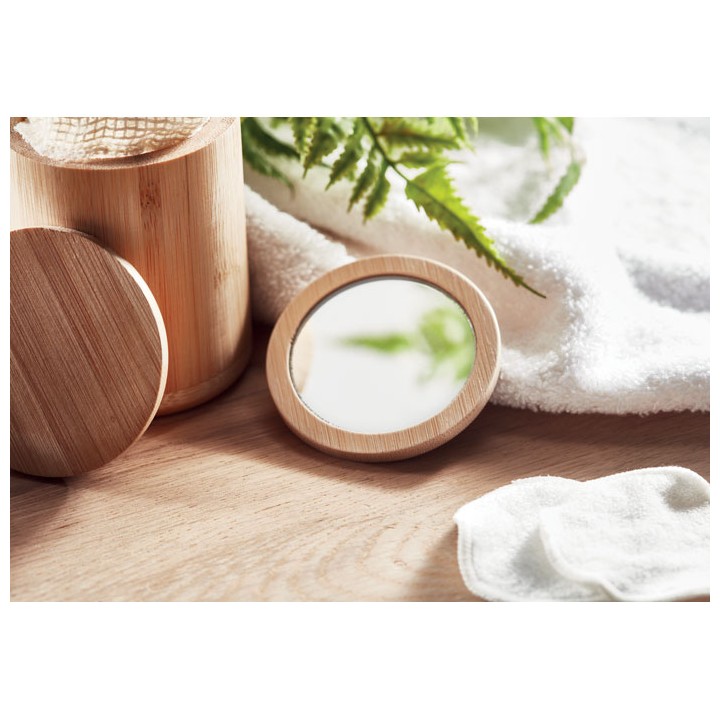Miroir de poche en bambou