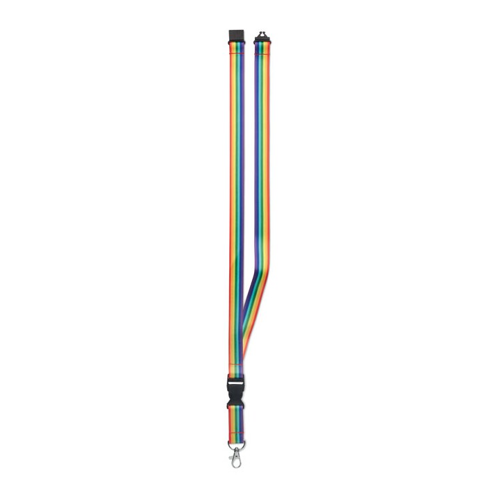 Lanyard en RPET arc-en-ciel