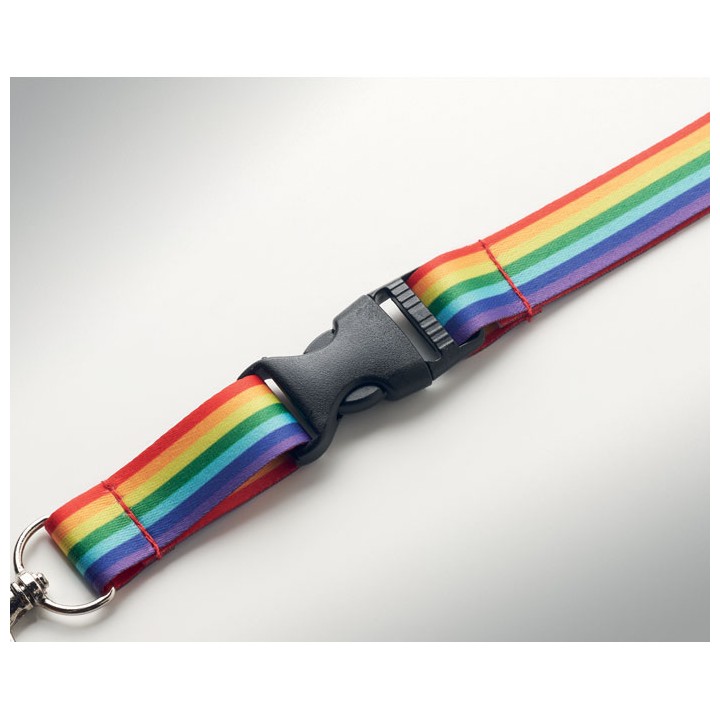 Lanyard en RPET arc-en-ciel