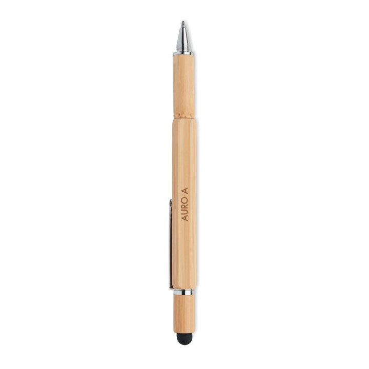Stylo niveau à bulle en bambou