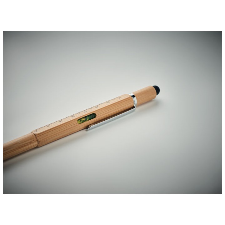 Stylo niveau à bulle en bambou