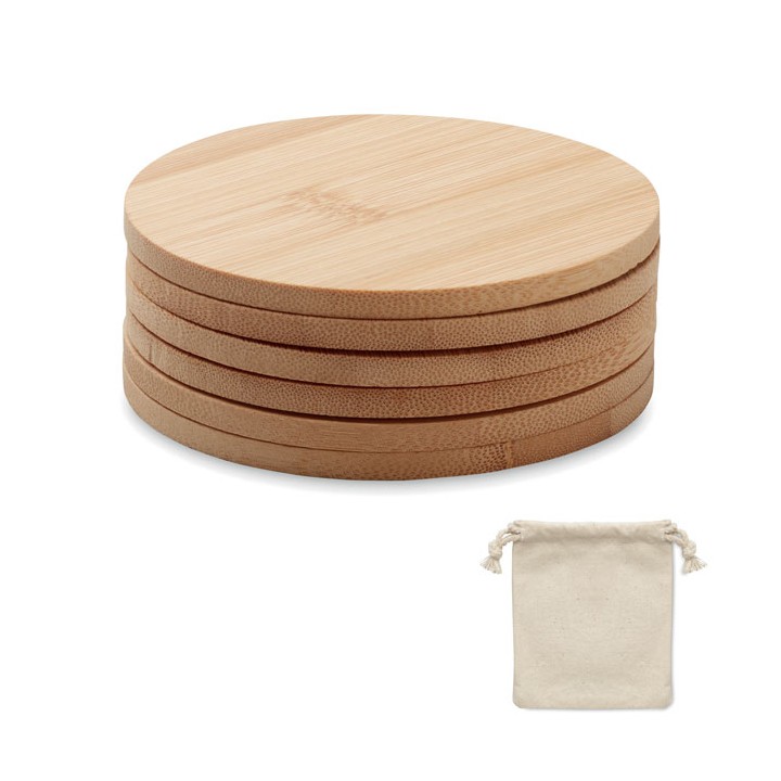 Lot de 6 sous-verres en bambou