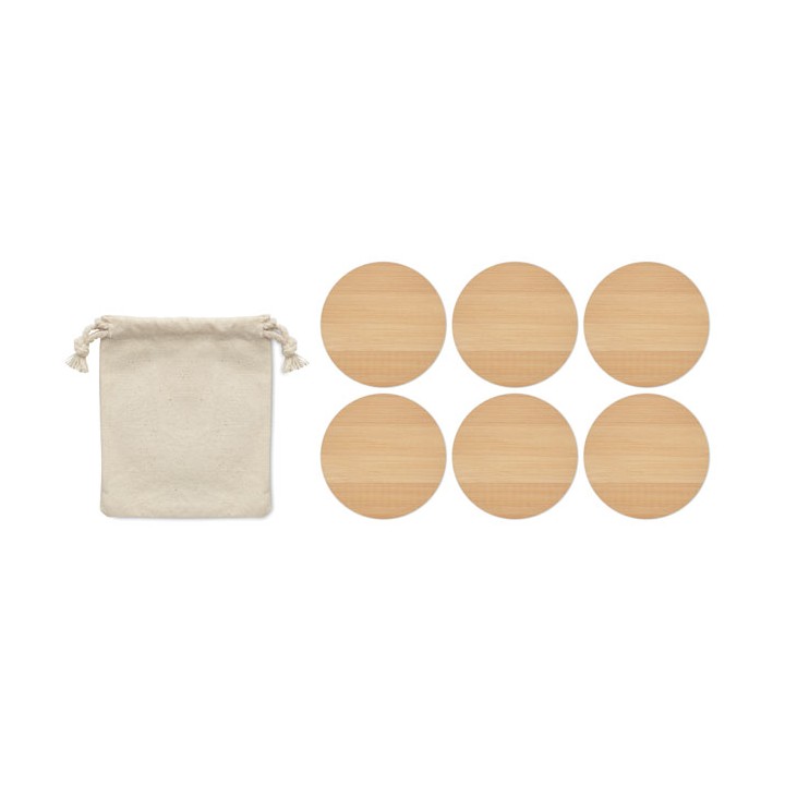 Lot de 6 sous-verres en bambou