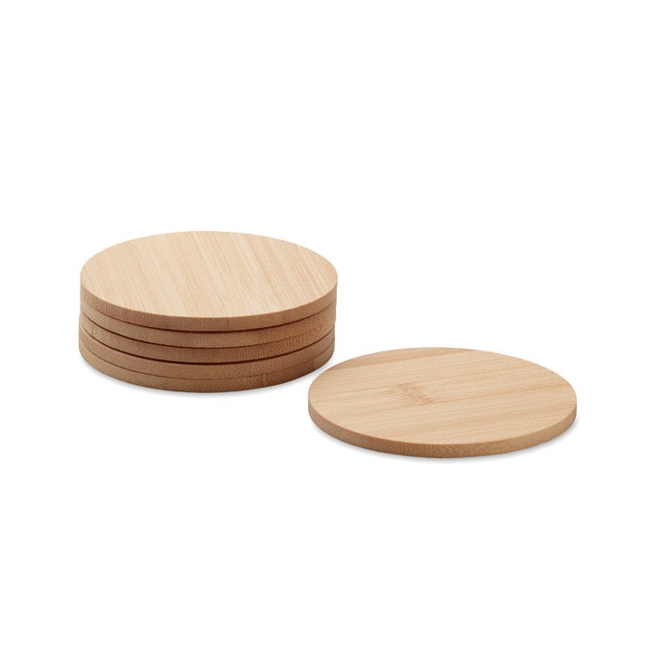 Lot de 6 sous-verres en bambou