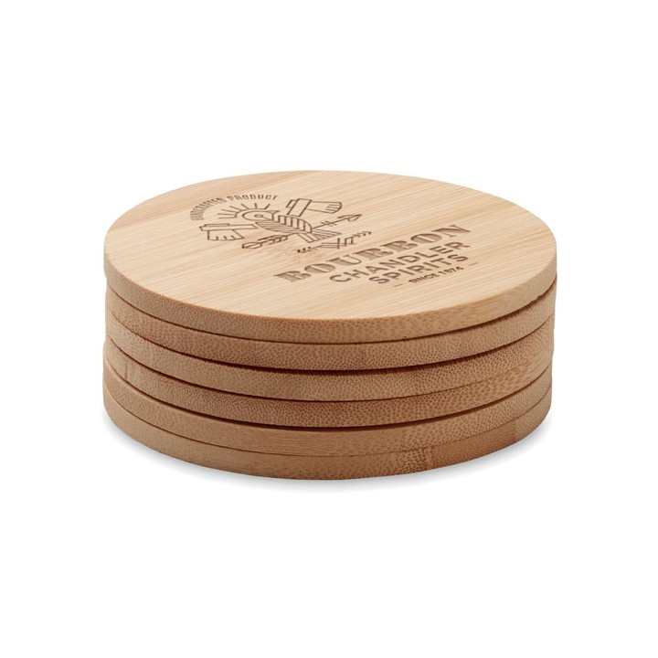 Lot de 6 sous-verres en bambou
