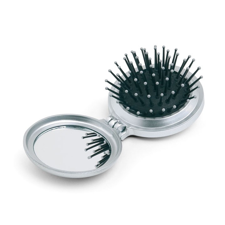 Brosse/miroir pliable