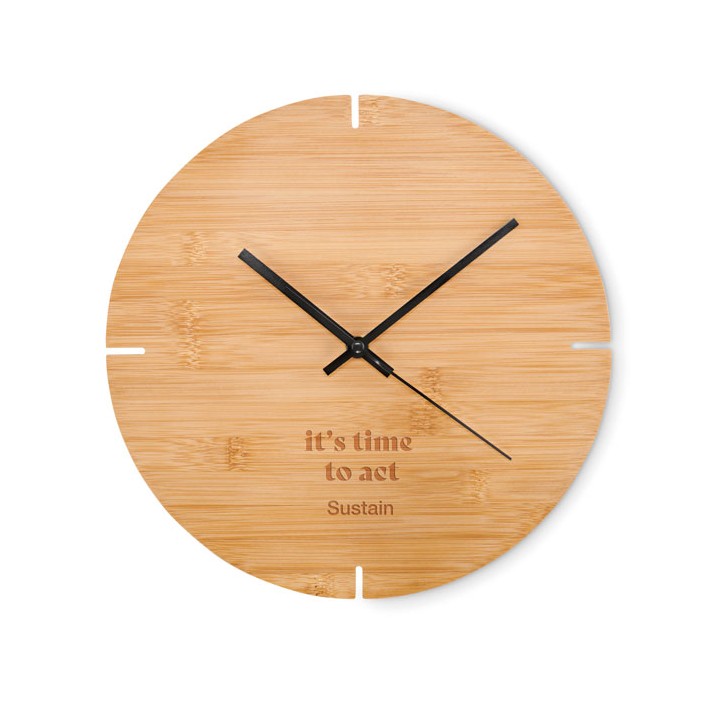 Horloge murale en bambou