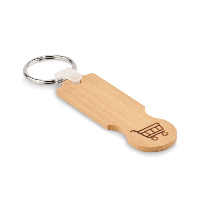 Porte-clés jeton en bambou