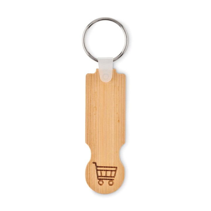 Porte-clés jeton en bambou