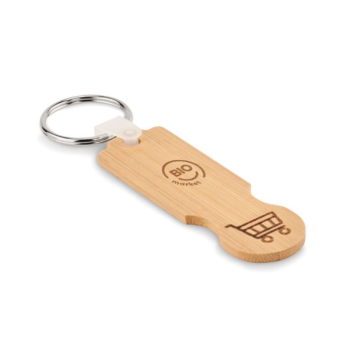 Porte-clés jeton en bambou