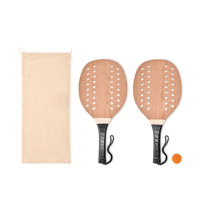 Set beach tennis en bois de ros