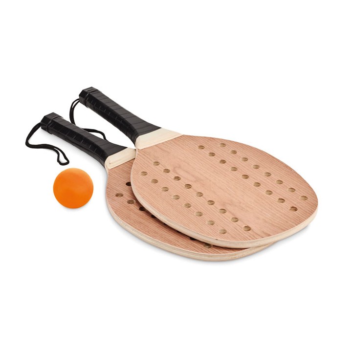 Set beach tennis en bois de ros