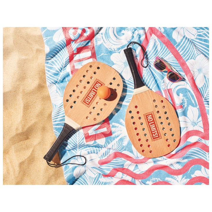 Set beach tennis en bois de ros
