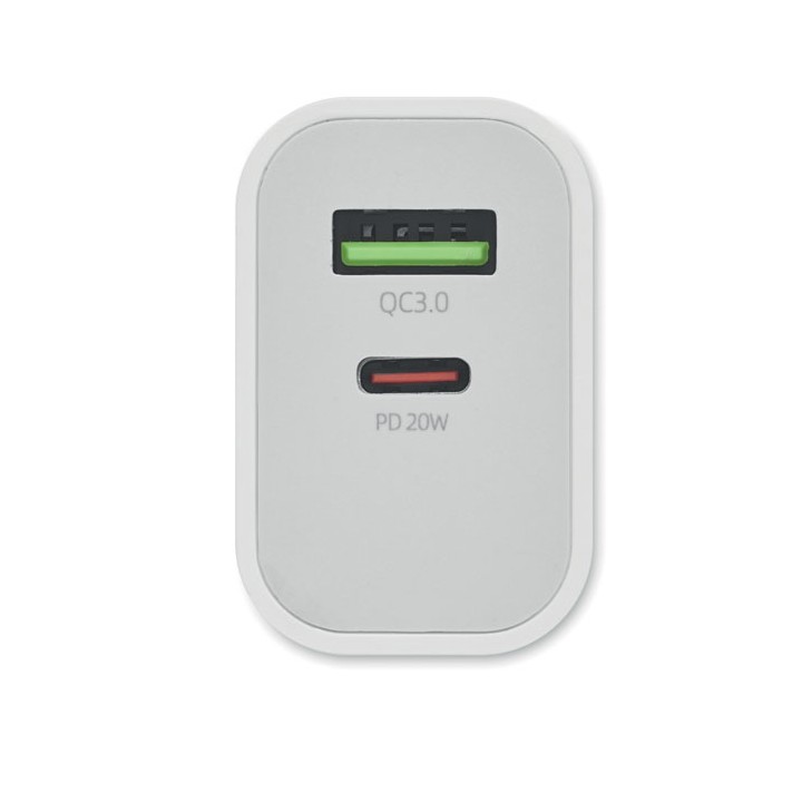 Chargeur 18W 2 ports, prise UE